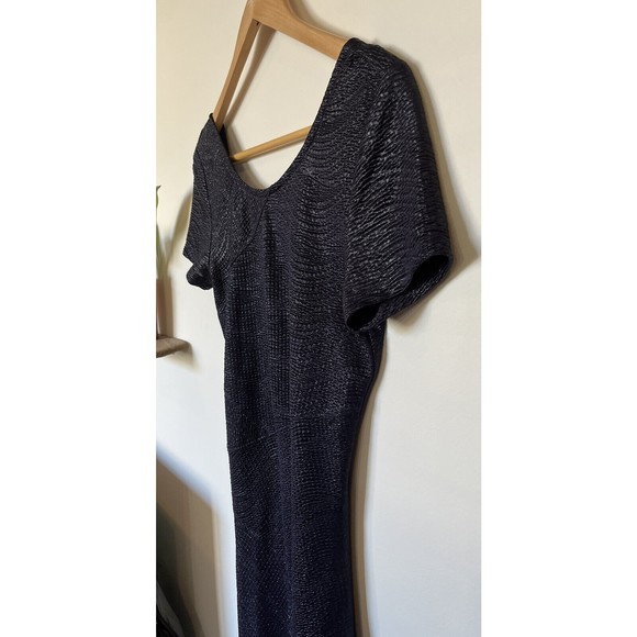 Free People Navy Blue Scoop Neck Textured Short Sleeve Mini Dress Size X… - Picture 2 of 8